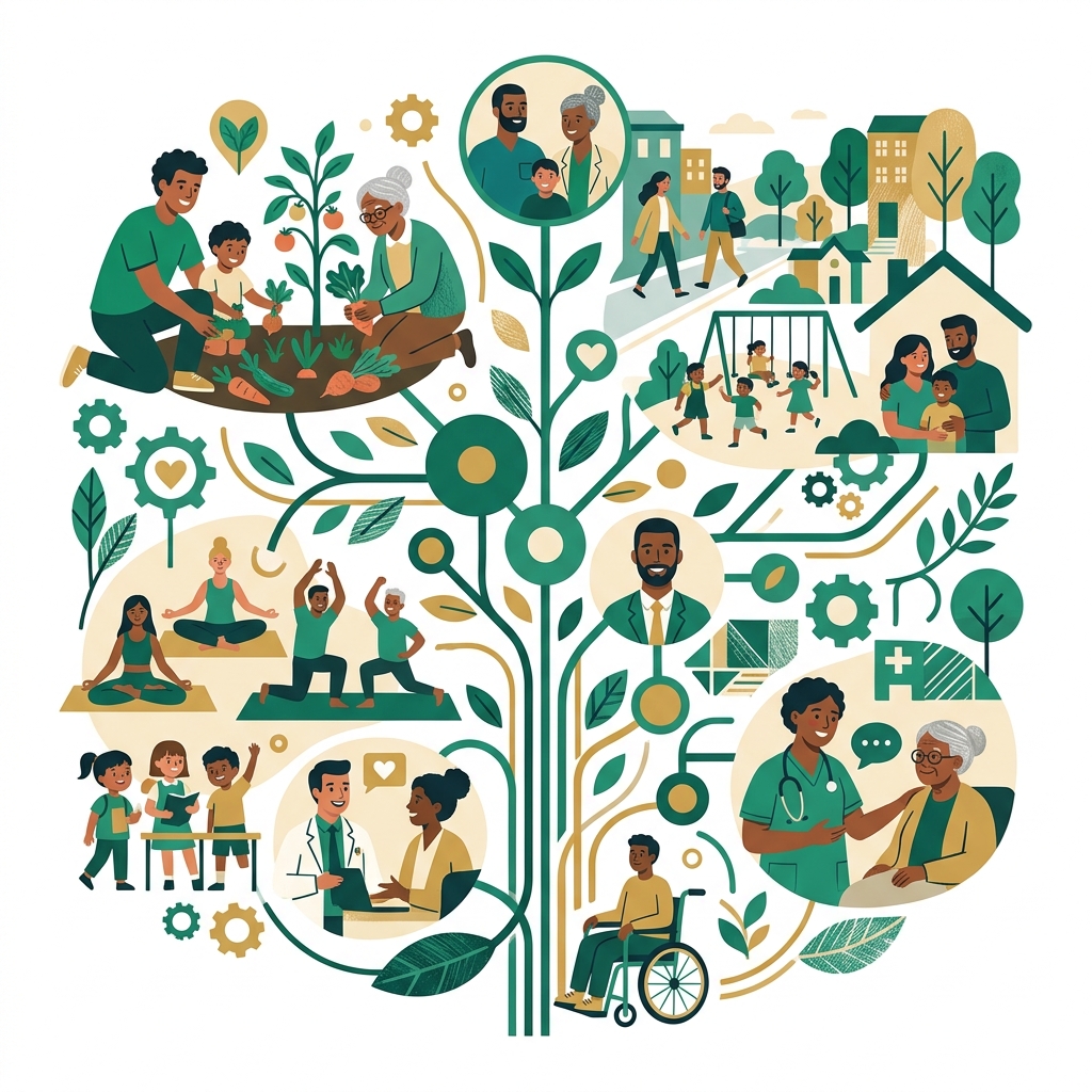 Community members connecting through local health and social services